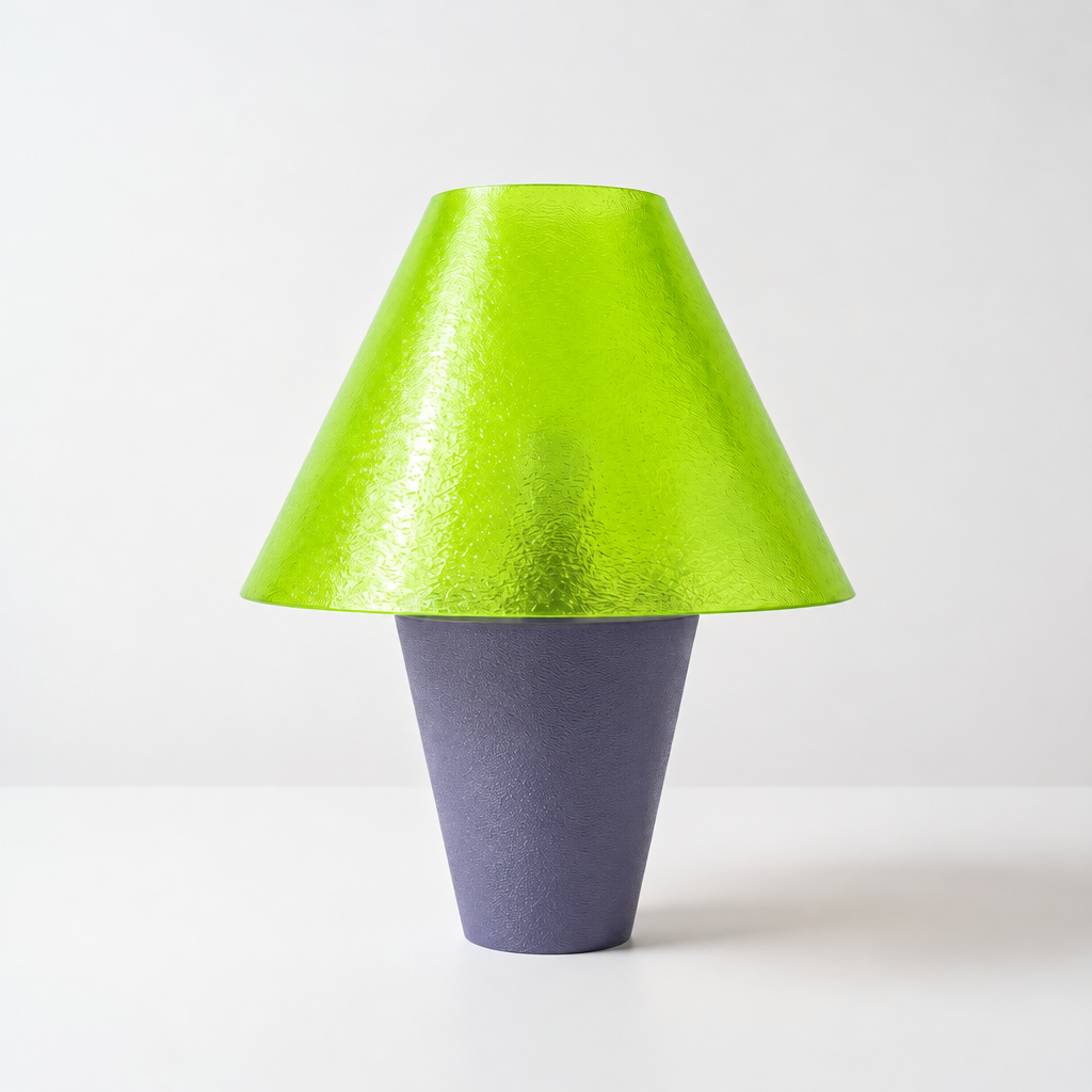 Zephyrome Lamp - Titanium base, Radioactive Lime shade