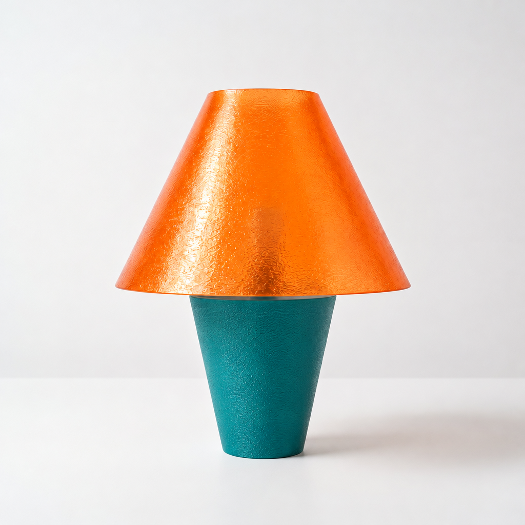 Zephyrome Lamp - Teal base, Supernova Orange shade