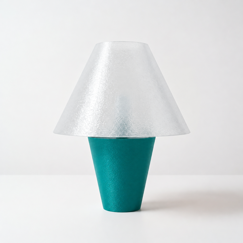 Zephyrome Lamp - Teal base, Lunar Clear Frost shade