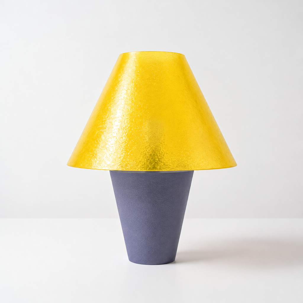 Zephyrome Lamp - Titanium base, Solar Flare Yellow shade