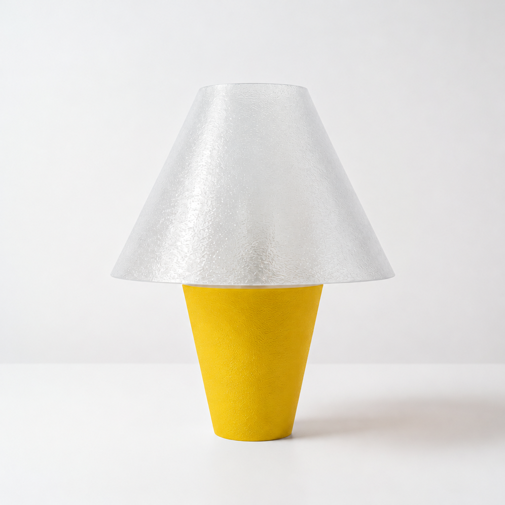 Zephyrome Lamp - Yellow base, Lunar Clear Frost shade