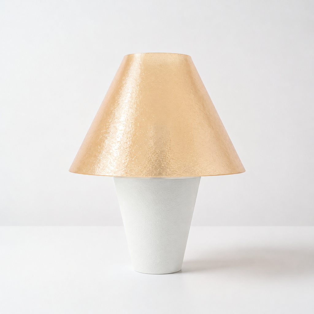 Zephyrome Lamp - White base, Stardust Champagne shade