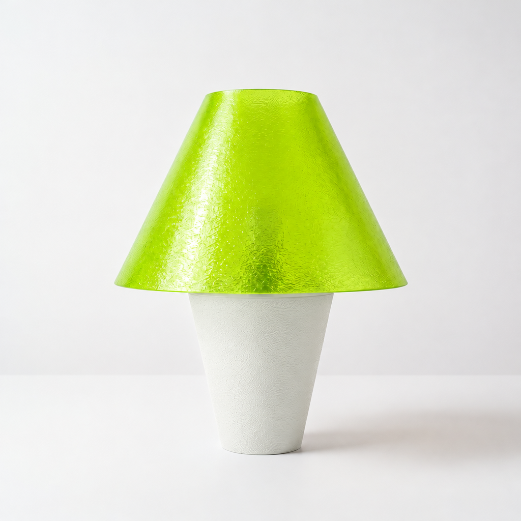 Zephyrome Lamp - White base, Radioactive Lime shade