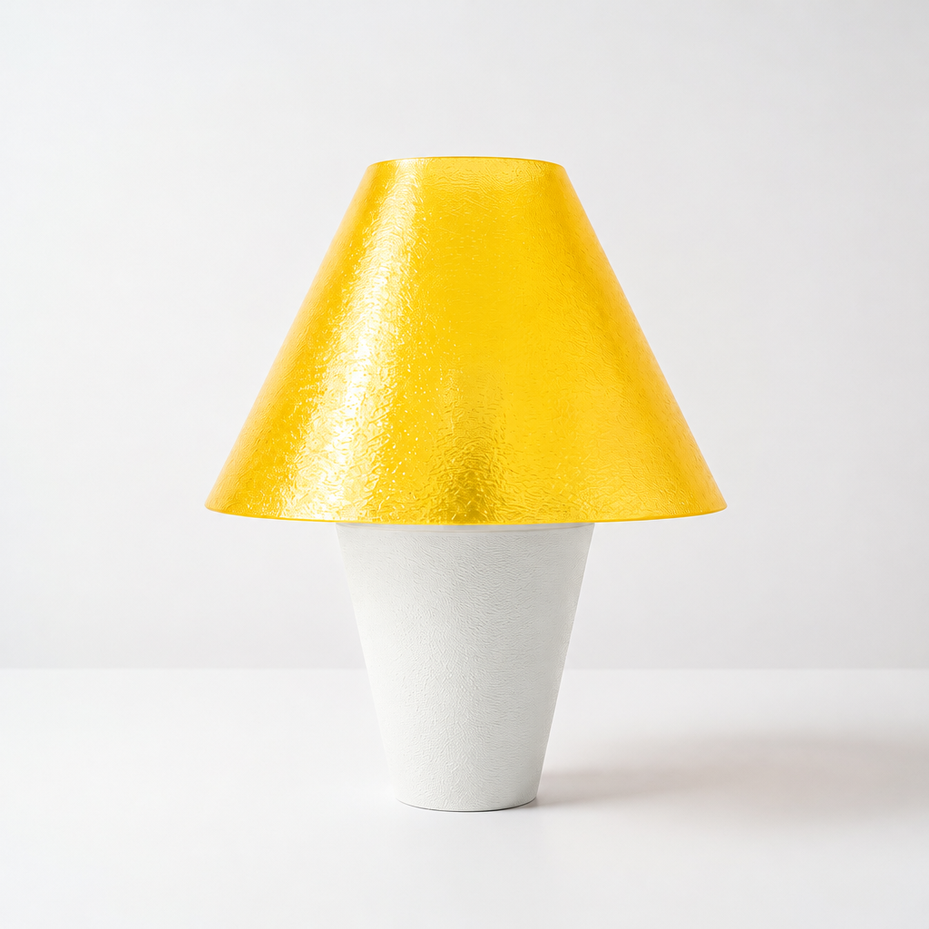 Zephyrome Lamp - White base, Solar Flare Yellow shade