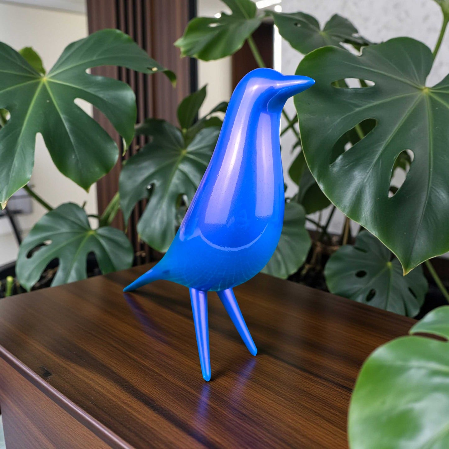 Mid Century Mondern Minimalist Bird Sculpture PlasmaGloss LIQUID COBALT Blue
