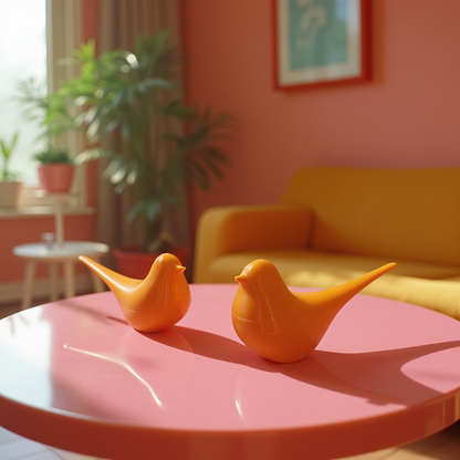 Mid Century Modern Spring Bird Figurine Pair