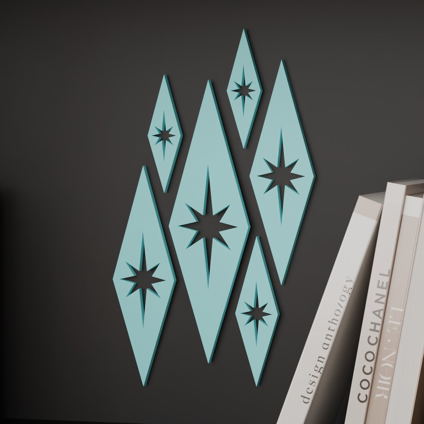 Mini Mid-Century Modern Diamonds Wall Decor Set of 6