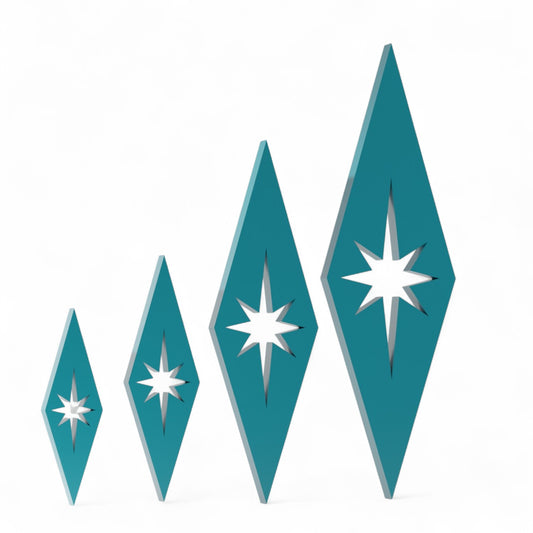 Mini Mid-Century Modern Diamonds Wall Decor Set of 6