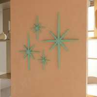 Mid Century Modern Elongated Starbursts Set of 4