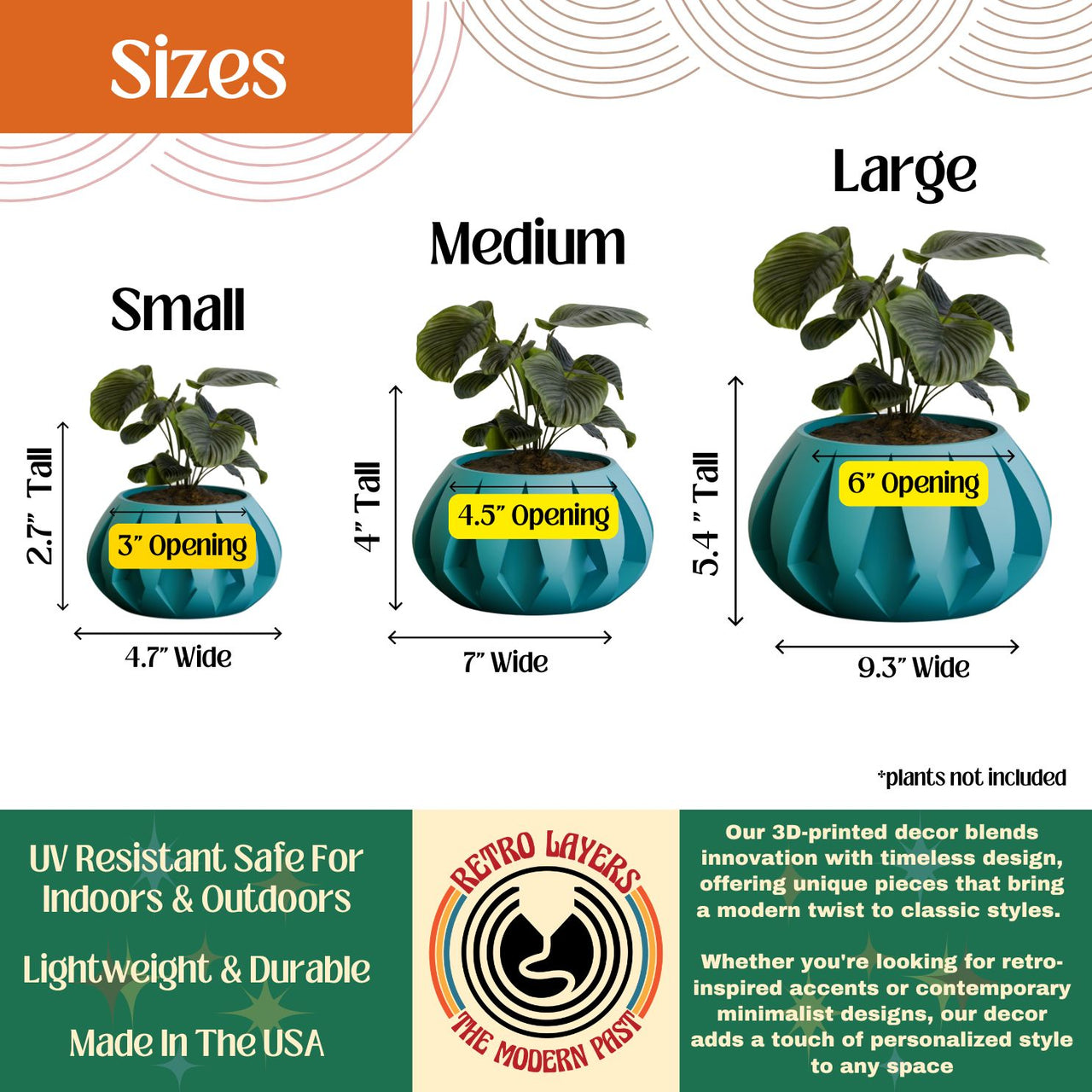 Mirax Oblong Diamond Shape Retro Planter