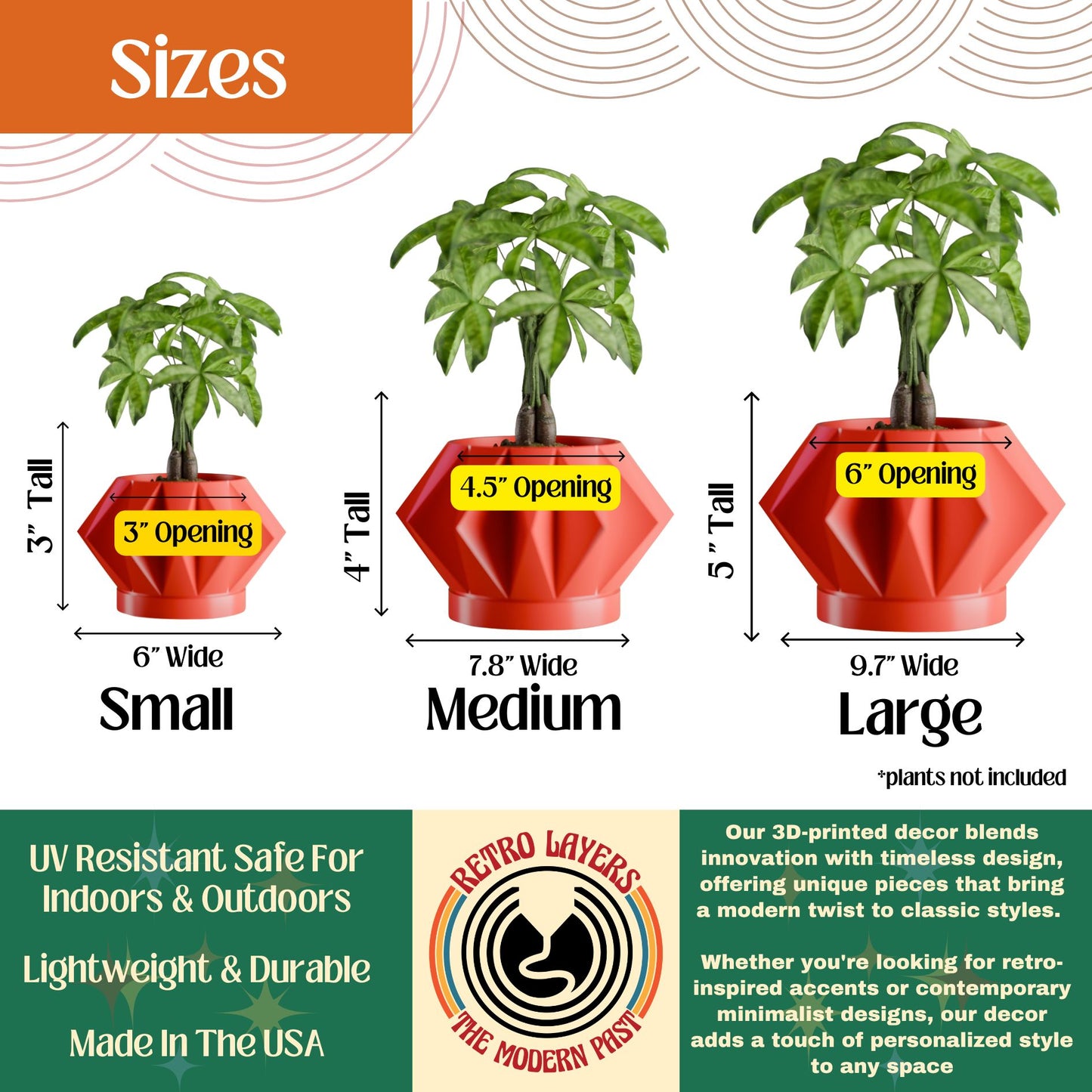 Astrelle Space Age Retro Minimalist Planter