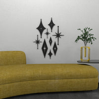 Mid Century Modern Atomic Starbursts Diamonds Wall Decor