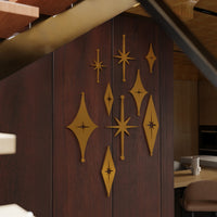 Mid Century Modern Atomic Starbursts Diamonds Wall Decor