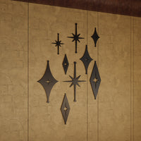Mid Century Modern Atomic Starbursts Diamonds Wall Decor
