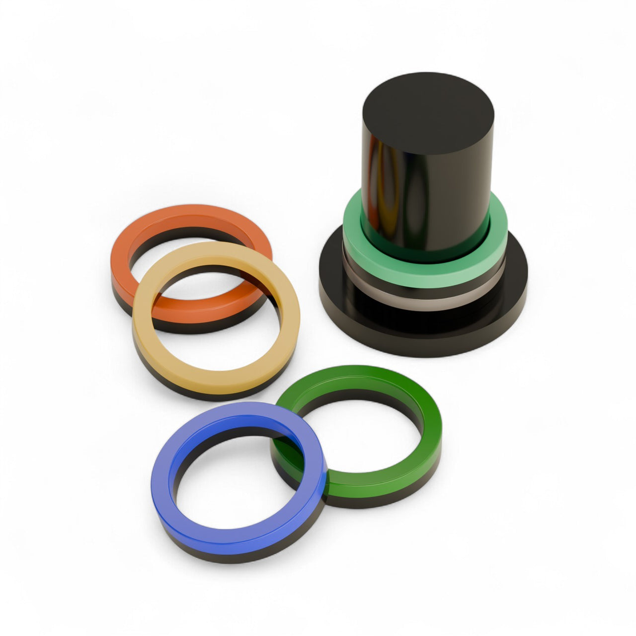 Groovy Retro 70s Style Napkin Ring Set with Holder