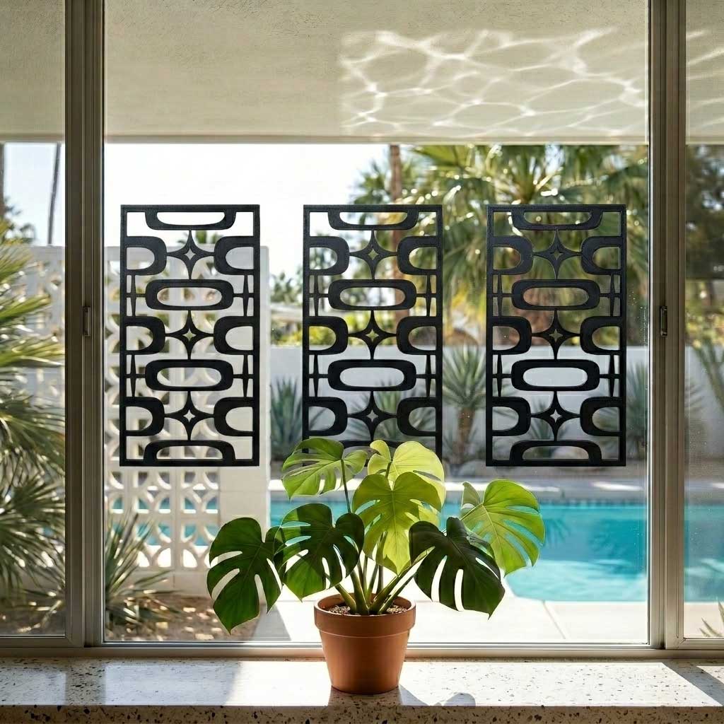 Atomic Ovals Stars Vintage Style Décor Panels