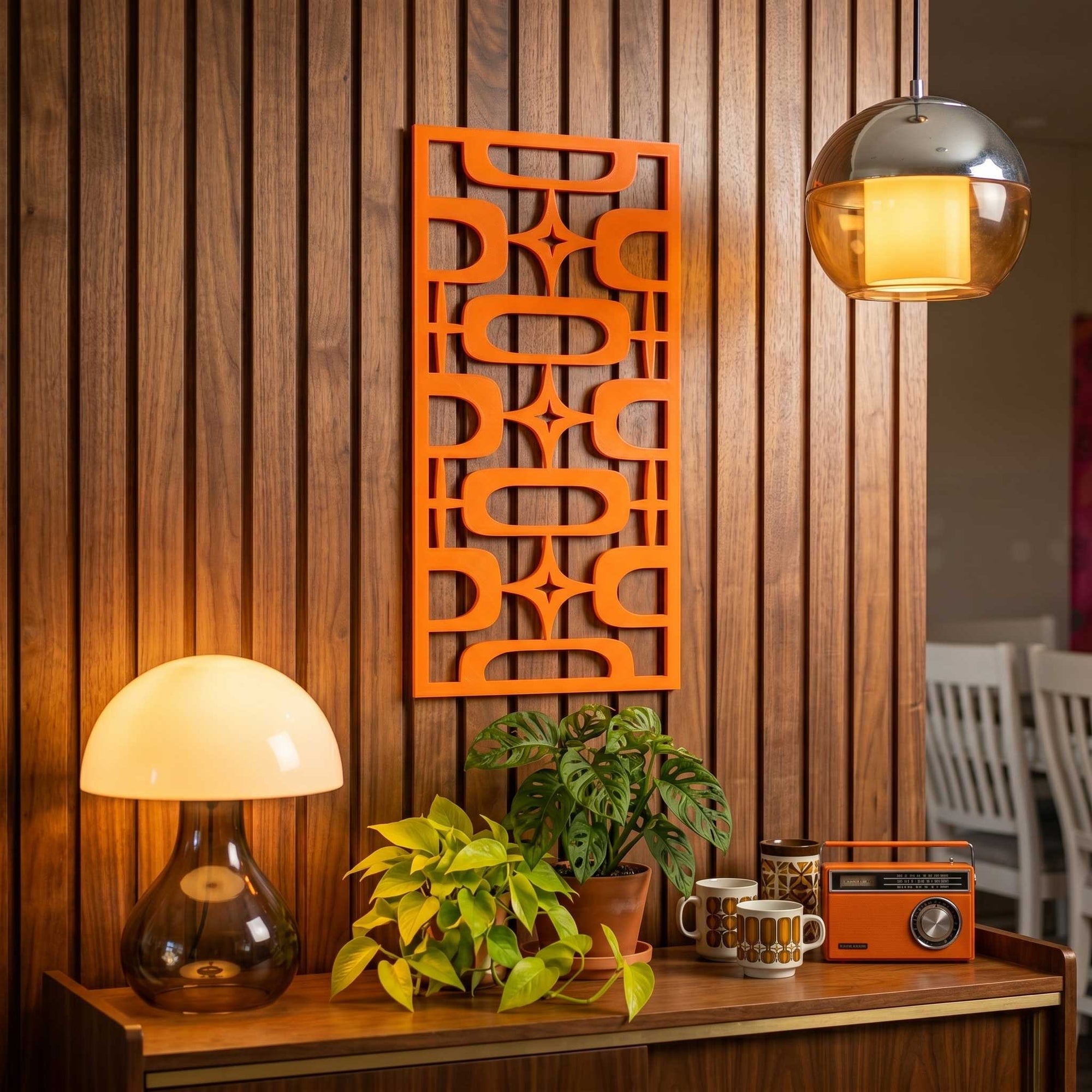 Atomic Ovals Stars Vintage Style Décor Panels
