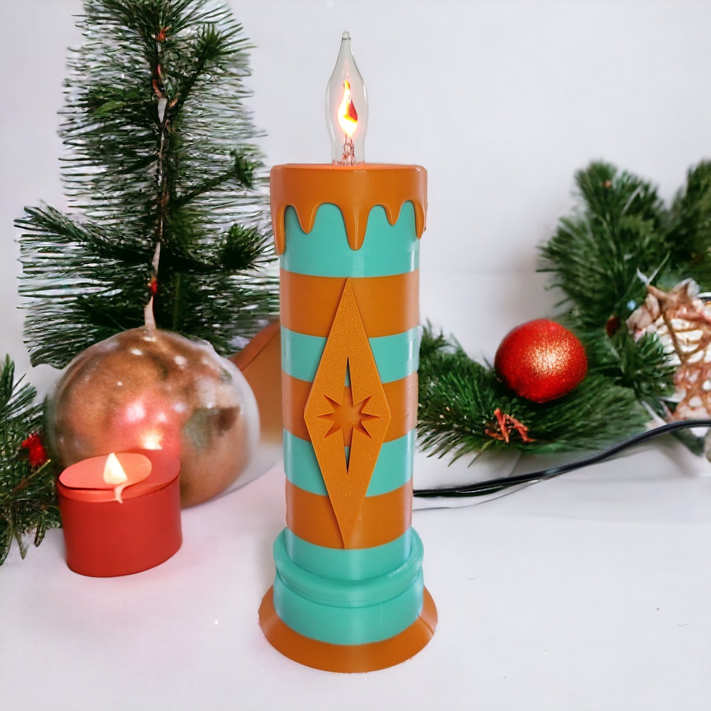 Mid Century Modern Holiday Candle Lamp
