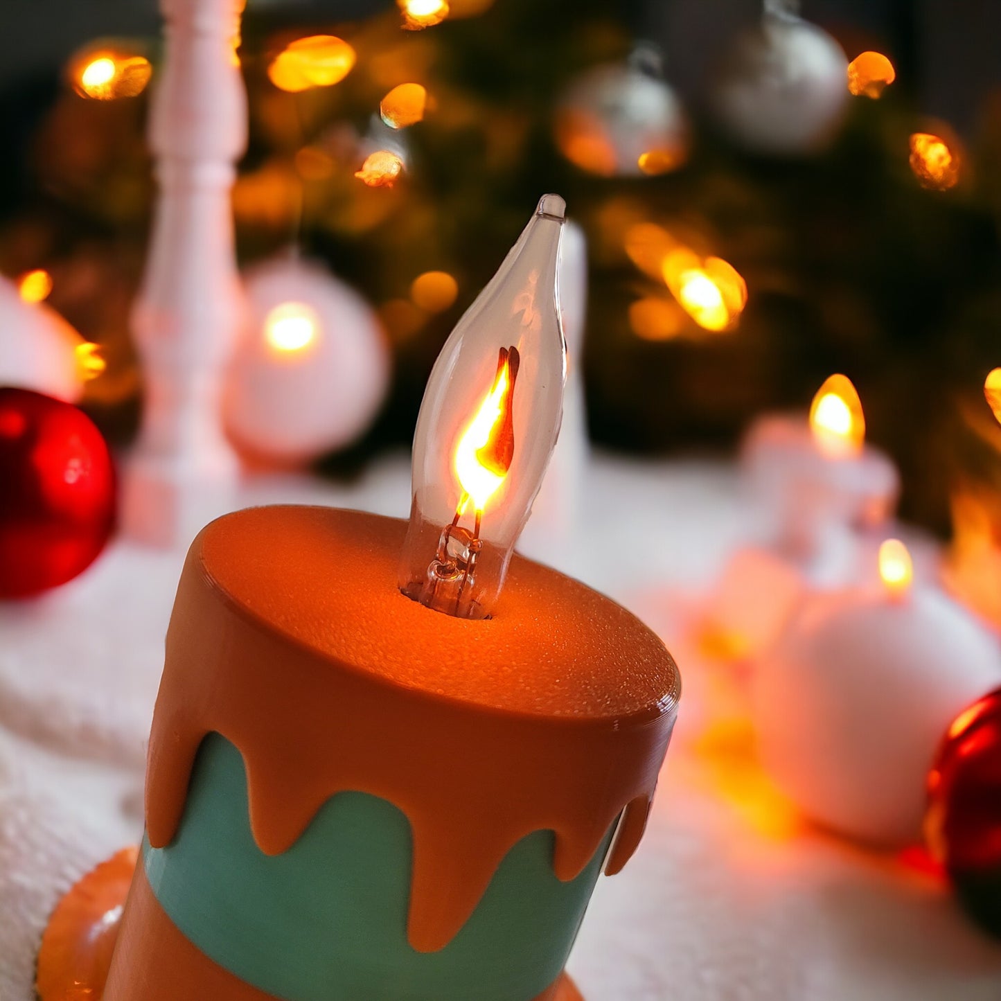 Mid Century Modern Holiday Candle Lamp