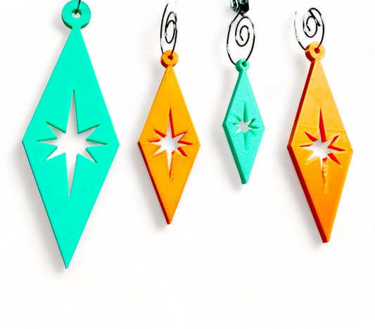 Retro Diamond Burst Holiday Ornaments (4 Pack)