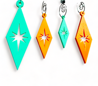 Retro Diamond Burst Holiday Ornaments (4 Pack)