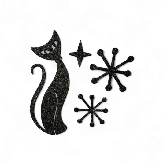 Midcentury Modern Vintage Style Atomic Cat Fridge Magnets
