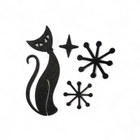 Midcentury Modern Vintage Style Atomic Cat Fridge Magnets