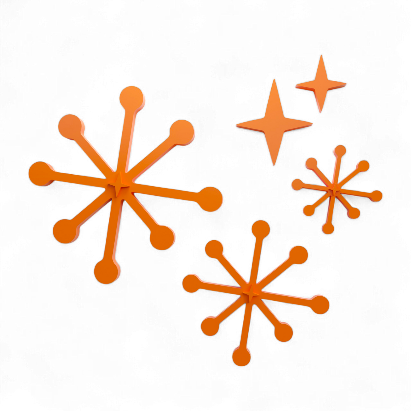 Midcentury Modern Atomic Jacks & Stars Wall Decor