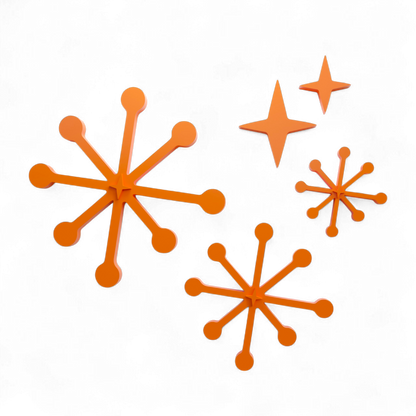 Midcentury Modern Atomic Jacks & Stars Wall Decor