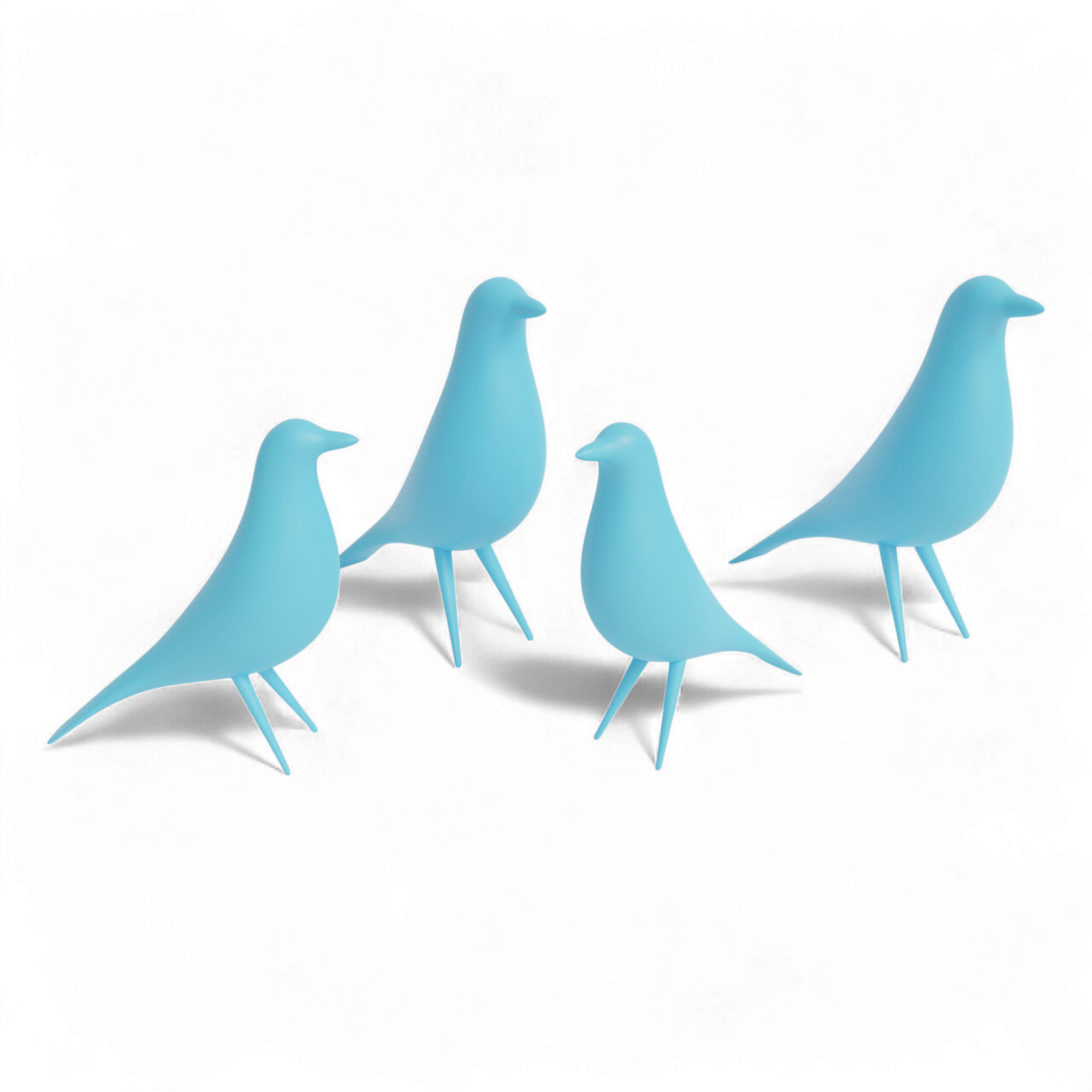 MCM Minimalist Bird Family (Set of 4) Standard