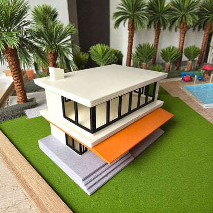 Miniature Mid Century Modern House The Palmetto Pad 1:87 Scale Palm Springs Inspired Model