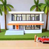 Miniature Mid Century Modern House The Palmetto Pad 1:87 Scale Palm Springs Inspired Model