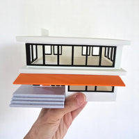 Miniature Mid Century Modern House The Palmetto Pad 1:87 Scale Palm Springs Inspired Model
