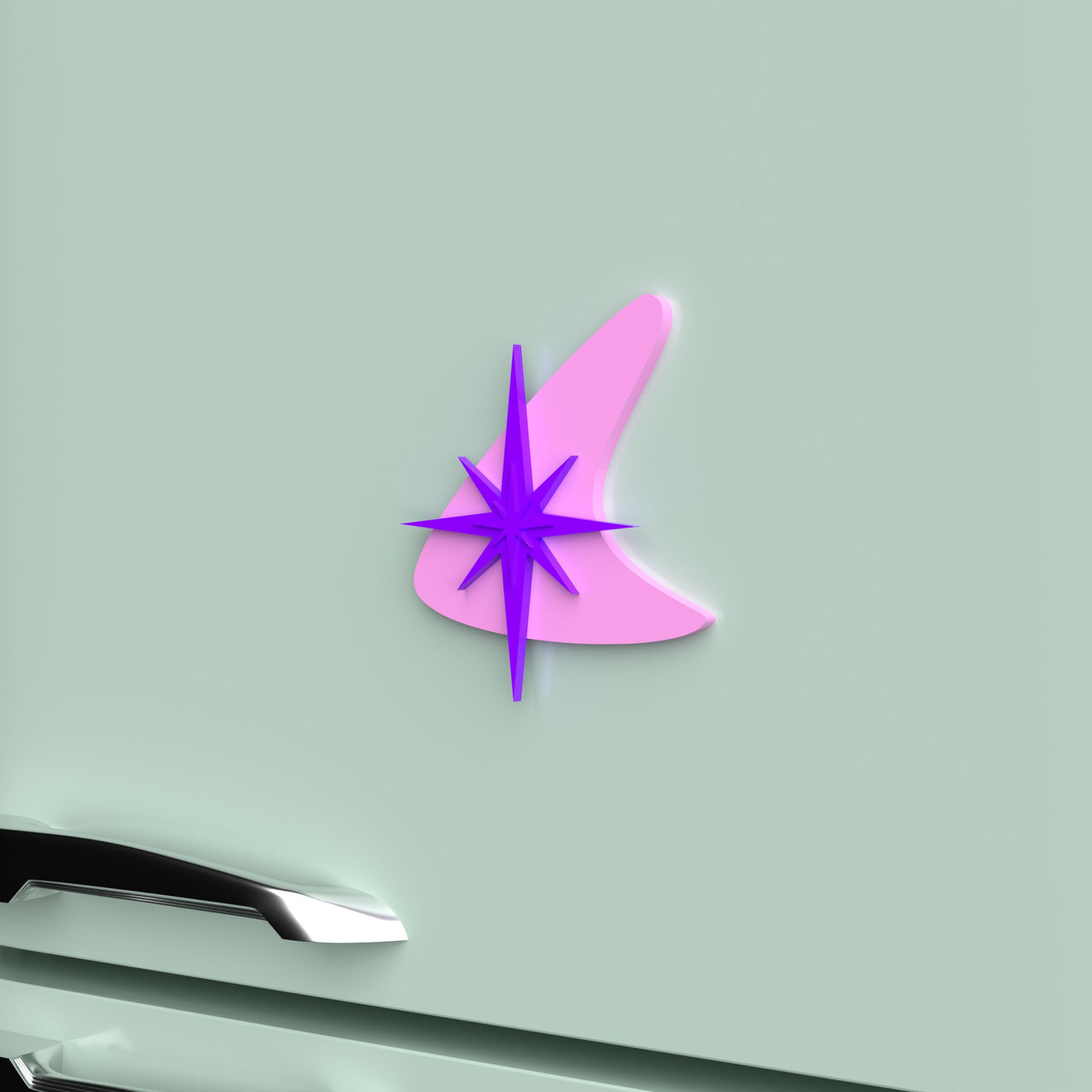 Atomic Boomerang Starburst Fridge Magnet