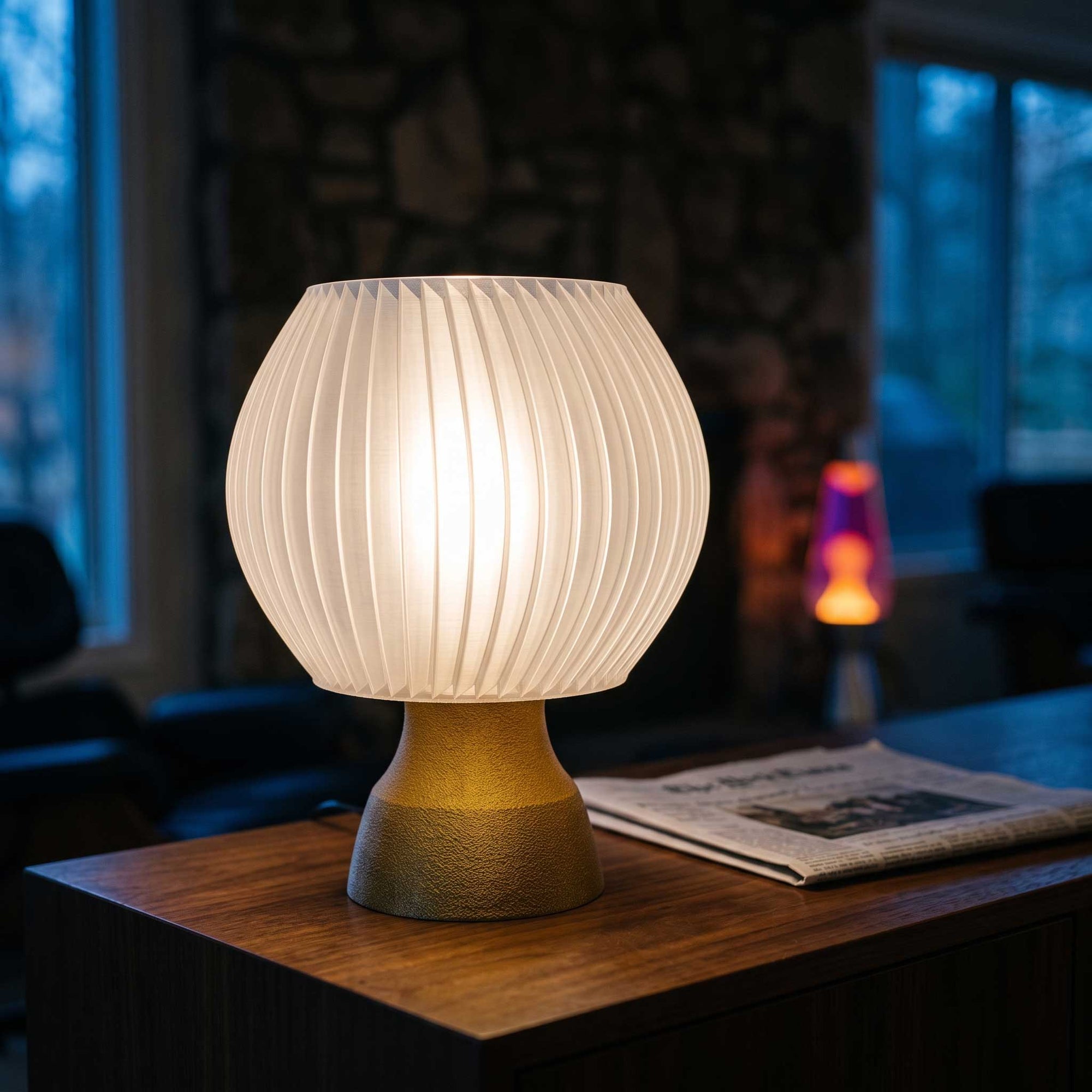 The Pompalo Fluted Retro Table Lamp