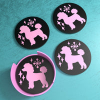 Retro Poodle Diner Style Coaster Set