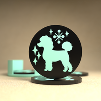 Retro Poodle Diner Style Coaster Set