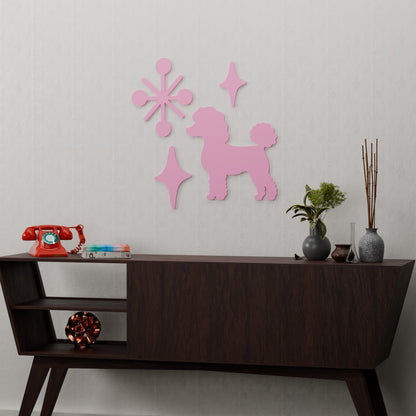 Mid Century Modern Retro Poodle Starburst Wall Decor
