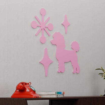 Mid Century Modern Retro Poodle Starburst Wall Decor