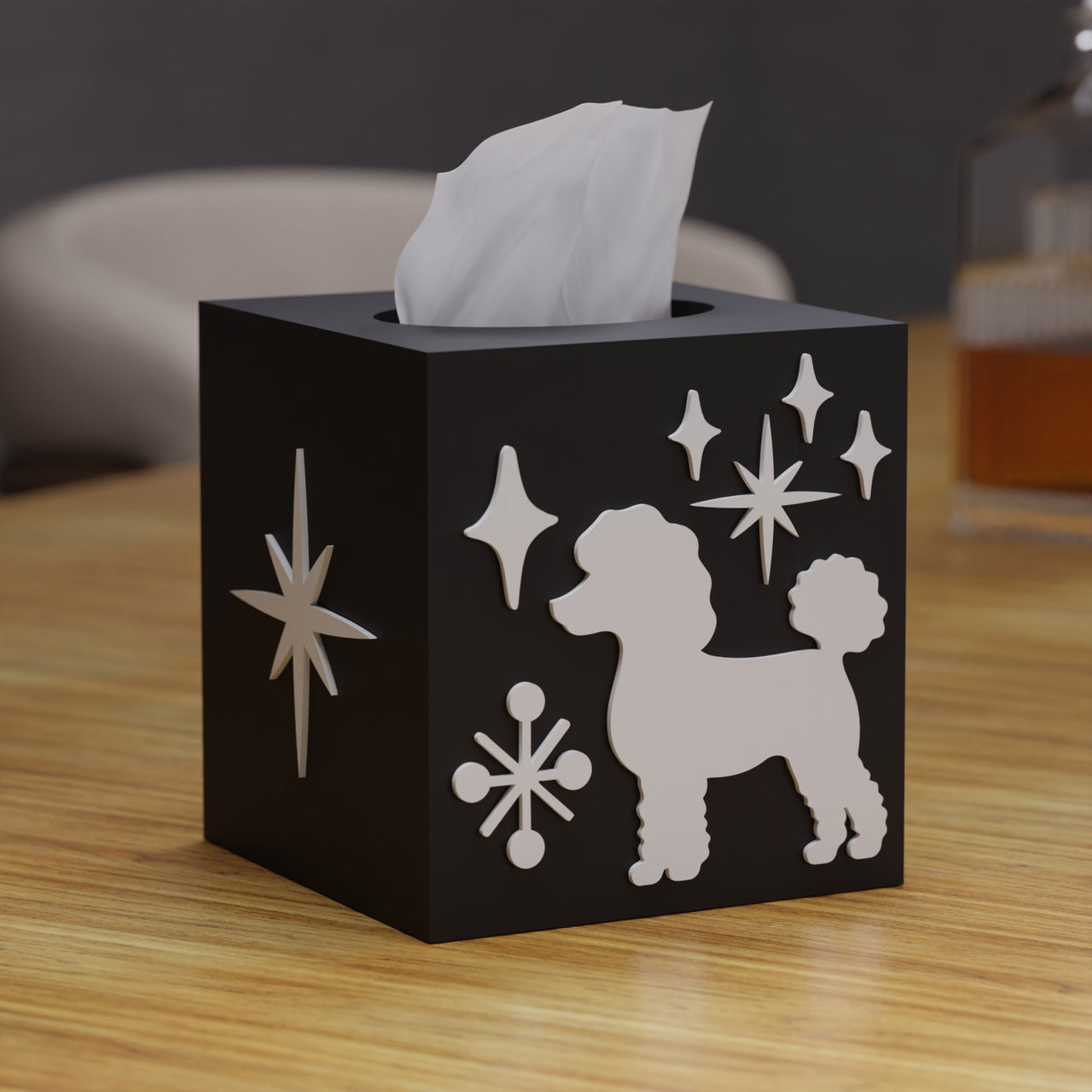 Atomic Poodle Tissue Box Cover