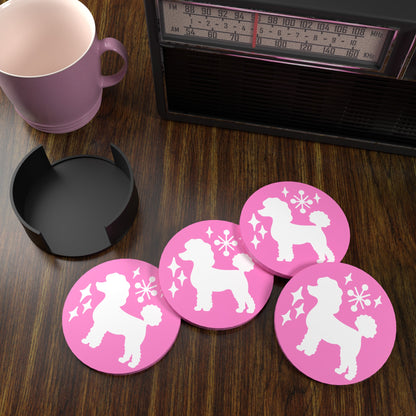 Retro Poodle Diner Style Coaster Set