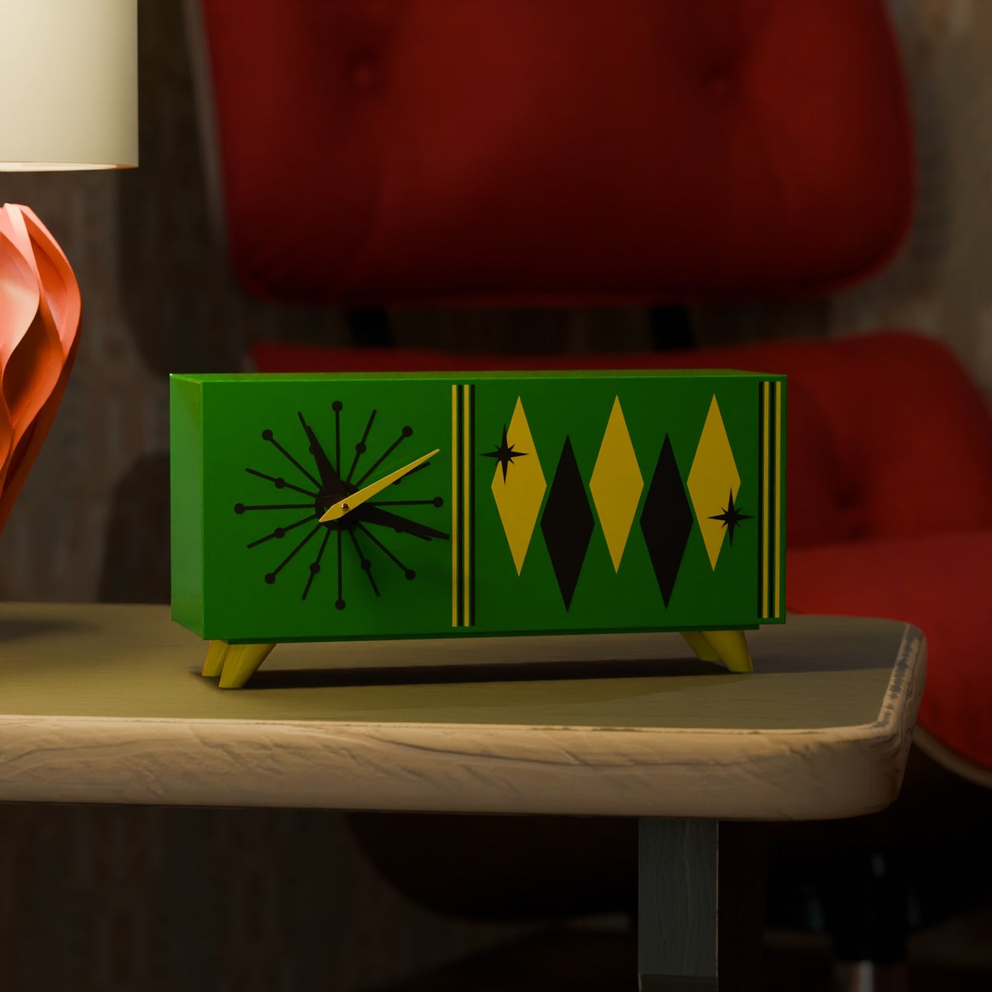 Quadric Diamonds MCM Chrono Clock