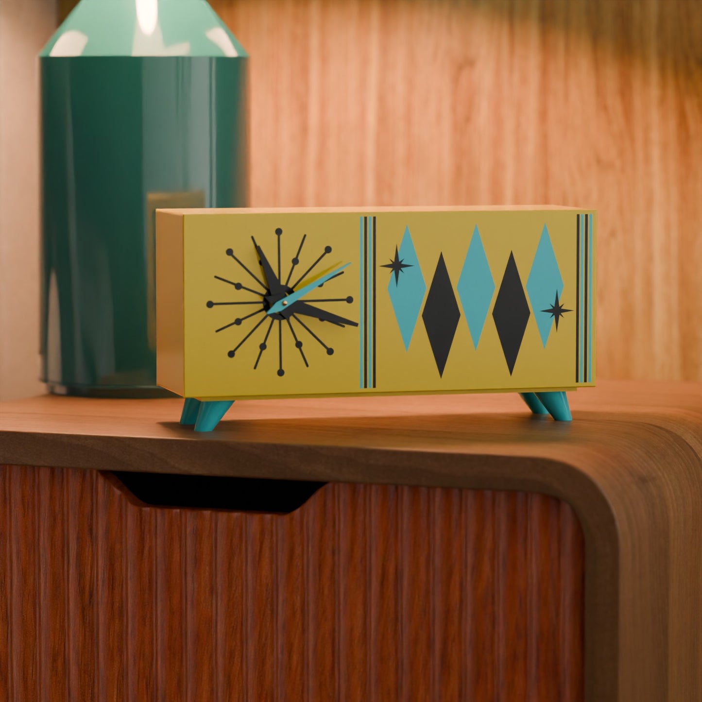 Quadric Diamonds MCM Chrono Clock