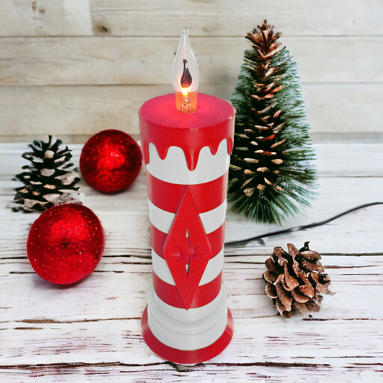 Mid Century Modern Holiday Candle Lamp