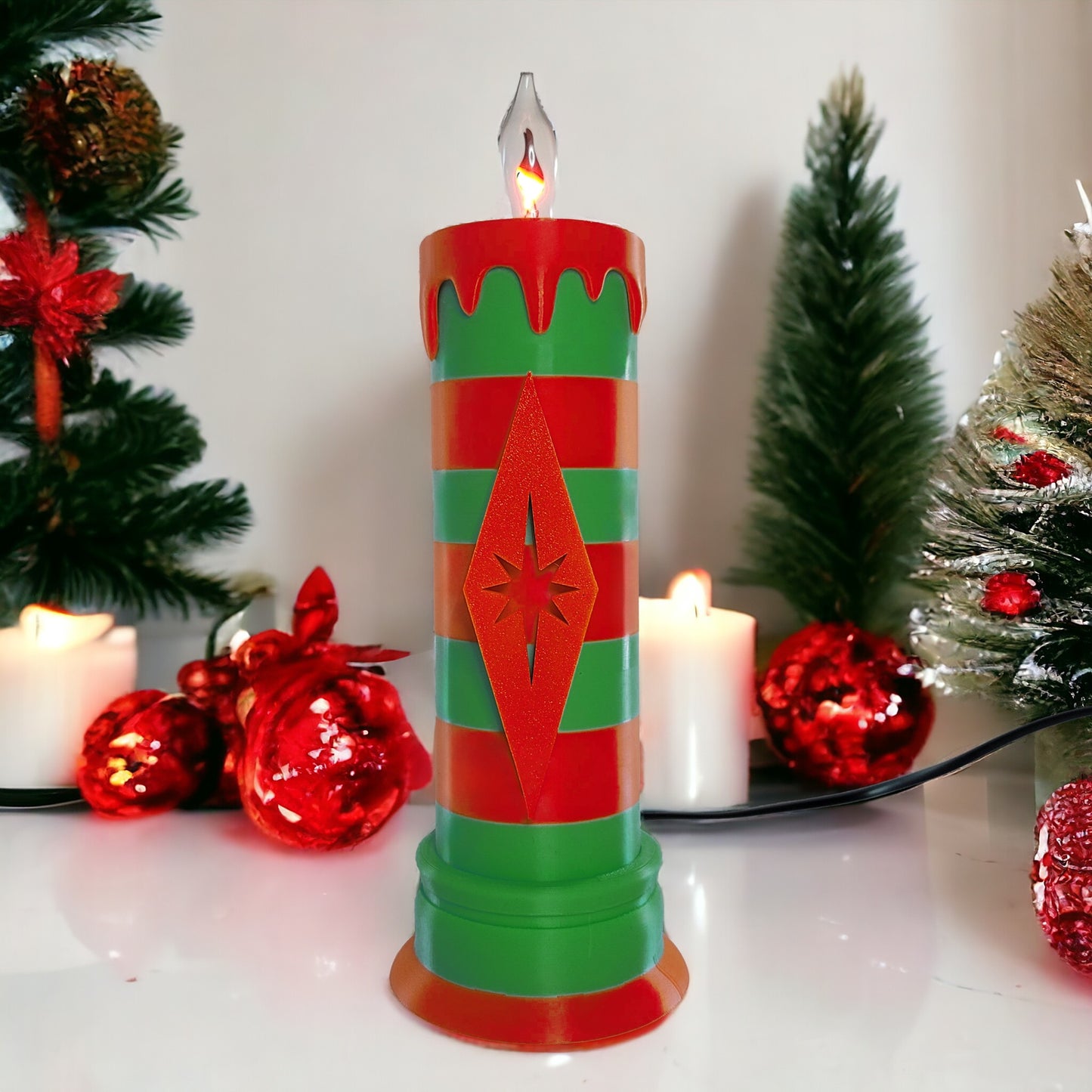 Mid Century Modern Holiday Candle Lamp