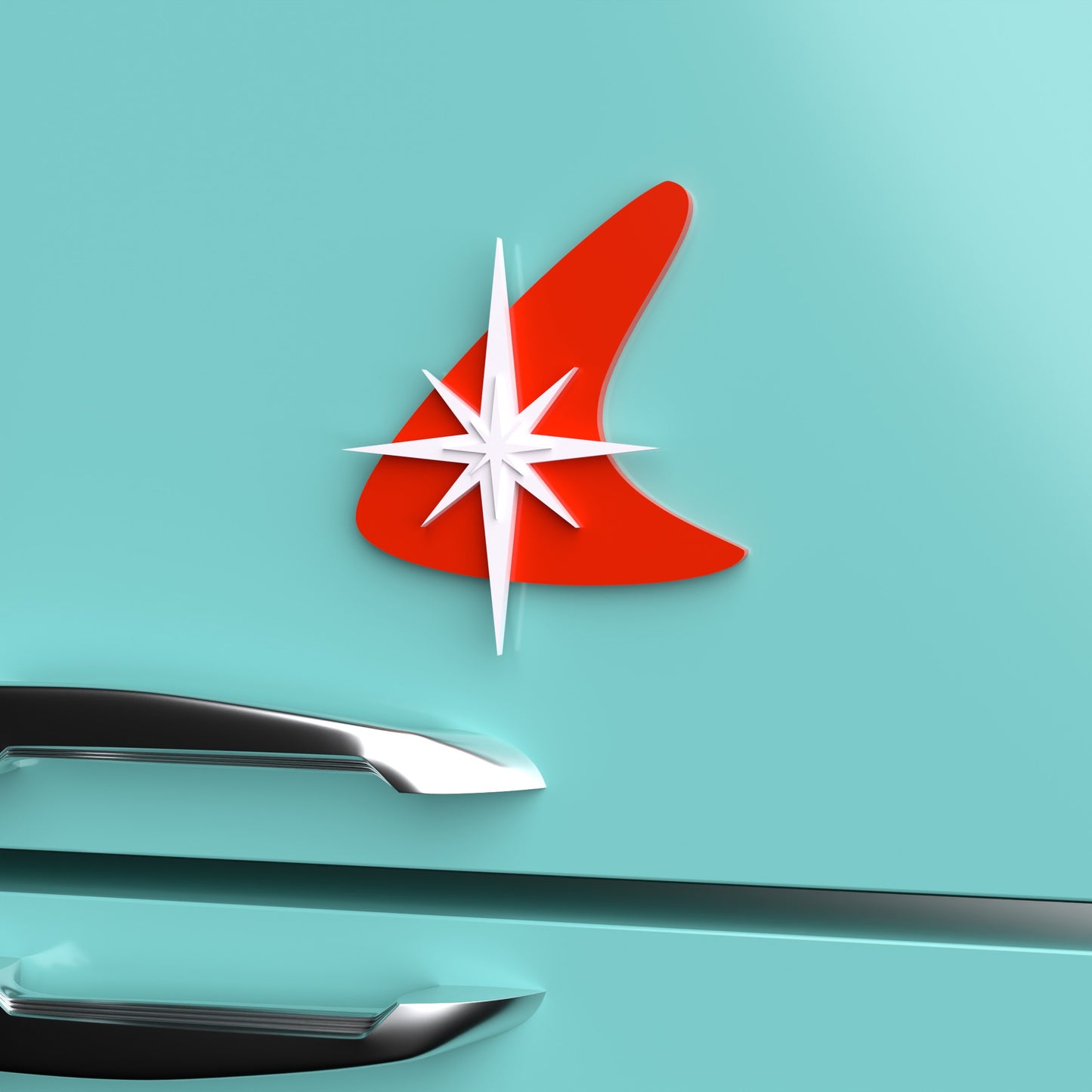 Atomic Boomerang Starburst Fridge Magnet