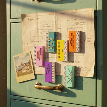 Mid Century Modern Doors Refrigerator Magnets