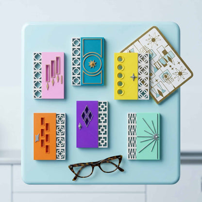 Mid Century Modern Doors Refrigerator Magnets
