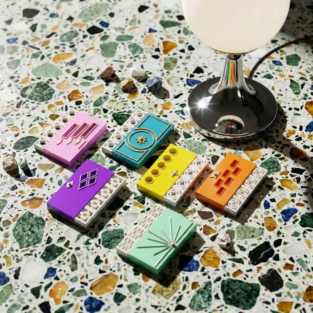 Mid Century Modern Doors Refrigerator Magnets