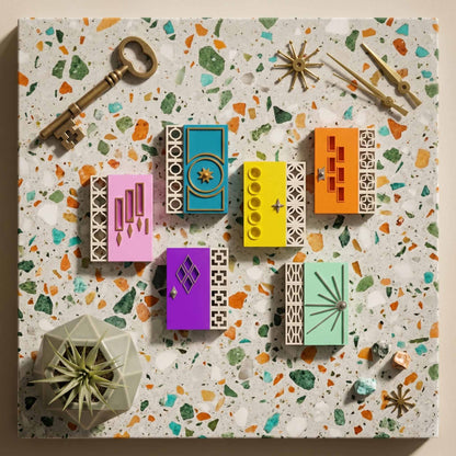 Mid Century Modern Doors Refrigerator Magnets